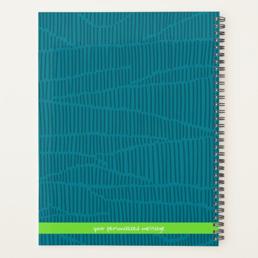 Trendy Green gepersonaliseerde naam Planner (Achterkant)