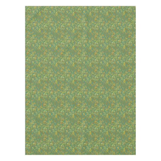 Trendy Green Gold Leaf Herfst Autumn Pattern Tafelkleed (Voorkant)