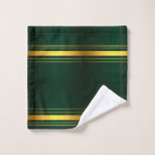 Trendy Green Gold Luxe Linnen Textuur Collectie Bad Handdoek (Wasdoekje)