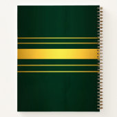 Trendy Green Gold Luxe Linnen Textuur Collectie Notitieboek (Achterkant)