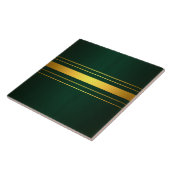 Trendy Green Gold Luxe Linnen Textuur Collectie Tegeltje (Zijkant)