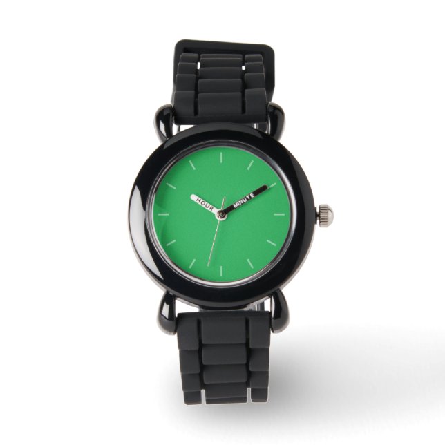 Trendy Green Grainy Background Horloge (Voorkant)