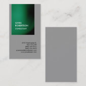 Trendy green grijs verticaal uniek visitekaartje (Voorkant / Achterkant)