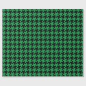 Trendy green houndstooth-patroon kerst cadeaupapier (Vlak)