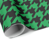 Trendy green houndstooth-patroon kerst cadeaupapier (Rol Hoek)