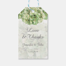 Trendy Green Hydrangeas Wedding Favor Gift Label Cadeaulabel