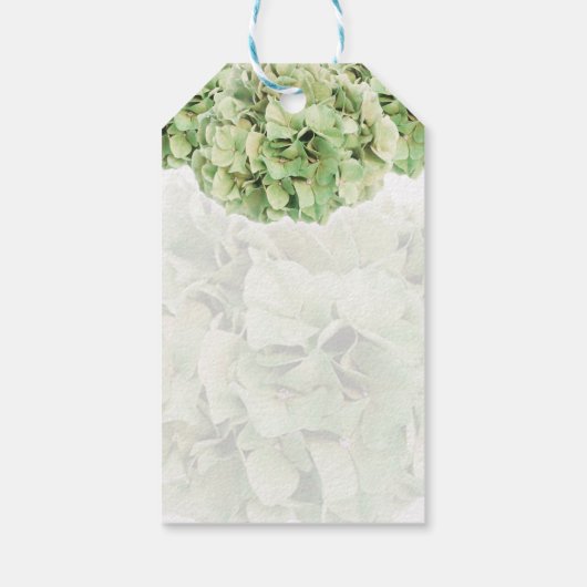 Trendy Green Hydrangeas Wedding Favor Gift Label Cadeaulabel (Achterkant)