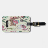 Trendy green Llamas Cactus | Reisvakantie Bagagelabel (Voorkant horizontaal)