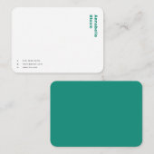 Trendy Green Modern Simple Notitiekaartje (Voorkant / Achterkant)