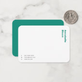 Trendy Green Modern Simple Notitiekaartje (Voorkant / Achterkant in situ)