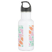 Trendy Green Oranje Andes Tribal Zigzag Pattern Waterfles (Achterkant)