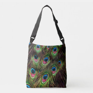 trendy green paars blauwgroen turkooise peace ock  crossbody tas