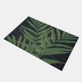 Trendy Green Palm laat gouden lijntjes grijs desig Deurmat (Schuin)