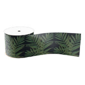 Trendy Green Palm laat gouden lijntjes grijs desig Grosgrain Lint (Spoel)