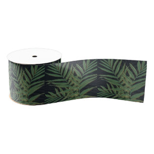 Trendy Green Palm laat gouden lijntjes grijs desig Grosgrain Lint