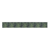 Trendy Green Palm laat gouden lijntjes grijs desig Grosgrain Lint (Voorkant)