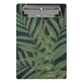 Trendy Green Palm laat gouden lijntjes grijs desig Mini Klembord (Voorkant)