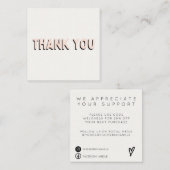 Trendy Green Roze Hartelijk dank voor het invoegen Vierkante Visitekaartje (Voorkant / Achterkant)