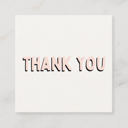 Trendy Green Roze Hartelijk dank voor het invoegen Vierkante Visitekaartje (Voorkant)