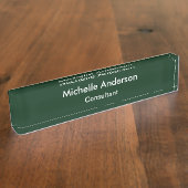 Trendy Green Script Consultant Desk Naamplaat Naambordje (Zijkant)
