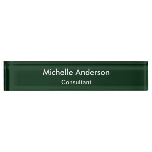 Trendy Green Script Consultant Desk Naamplaat Naambordje (Voorkant)