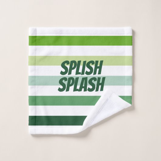 Trendy Green Stripes Bad Handdoek (Wasdoekje)