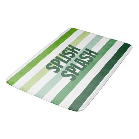 Trendy Green Stripes Badmat (Gekanteld)