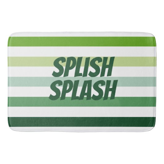 Trendy Green Stripes Badmat (Voorkant)