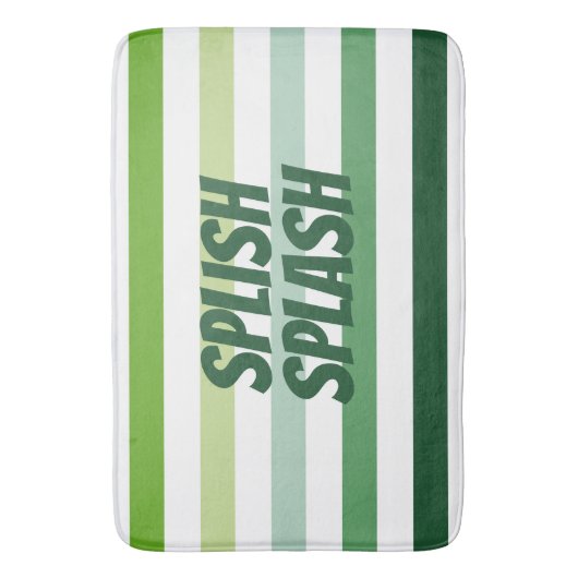 Trendy Green Stripes Badmat (Voorkant Verticaal)