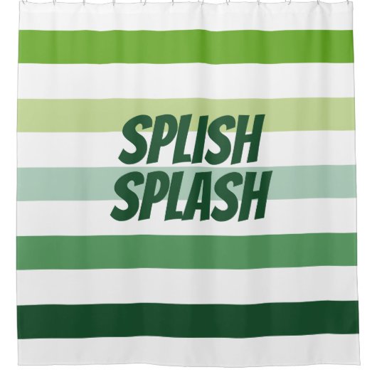 Trendy Green Stripes Douchegordijn (Voorkant)