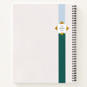 Trendy Green Stripes Gold Logo Notitieboek (Achterkant)