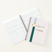 Trendy Green Stripes Gold Logo Notitieboek (Binnen)