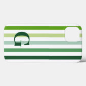 Trendy Green Stripes met Monogram Case-Mate iPhone Case (Achterkant (horizontaal))