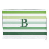 Trendy Green Stripes met Monogram Kussensloop (Voorkant)
