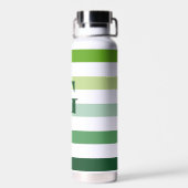 Trendy Green Stripes met Monogram Waterfles (Achterkant)