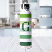 Trendy Green Stripes met Monogram Waterfles