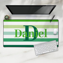 Trendy Green Stripes Monogram
