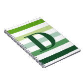 Trendy Green Stripes Monogram Notitieboek (Rechterzijde)