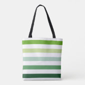 Trendy Green Stripes Monogram Tote Bag (Achterkant)