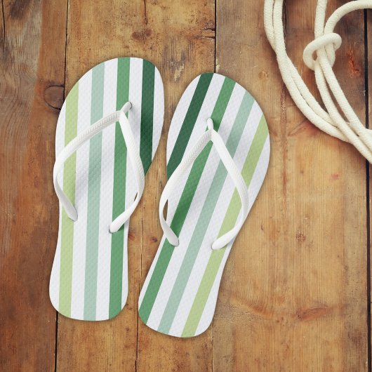 Trendy Green Stripes Teenslippers