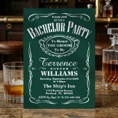 Trendy Green Typography Bachelor Party Kaart