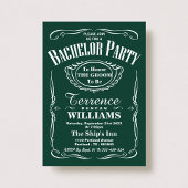 Trendy Green Typography Bachelor Party Kaart