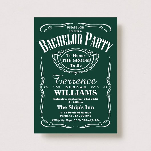 Trendy Green Typography Bachelor Party Kaart