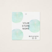 Trendy Green Waterverf Square Boutique Price Label Vierkante Visitekaartjes (Voorkant)