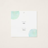 Trendy Green Waterverf Square Boutique Price Label Vierkante Visitekaartjes (Achterkant)
