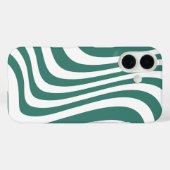 Trendy Green Wavy Line Case for iPhone 16 & iPad  (Achterkant (horizontaal))