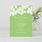 Trendy Green & White Floral Vrijgezellenfeest Invi Kaart (Staand voorkant)