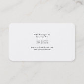 Trendy Green White Plain Elegant Minimalist Visitekaartje (Achterkant)