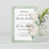 trendy greenery bruiloft uitnodiging (Staand voorkant)