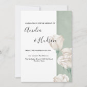 trendy greenery bruiloft uitnodiging (Voorkant)